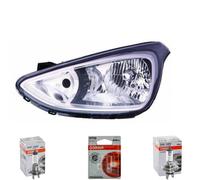 Faro Alogeno Sinistro H4 Nero Per Hyundai I10 Inclusi Lampadine