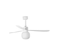 FARO BARCELONA Ventilatore Amelia Ball, lampada LED, bianco FARO BARCELONA