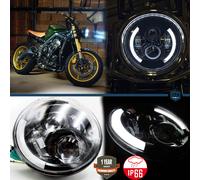 FARO Angel Eyes 7" Anteriore FULL LED PER Harley Davidson Bobber Sportser Dyna