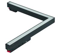 Faro angolare 24W nero da incasso per binario magnetico 48V elettrificato angolo