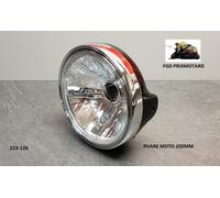 Faro Ant. Motocicletta Tondo 200MM Metallo Nero Vetro Liscio Yamaha
