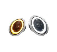 Faro Anteriore 2PCS Per BMW Per Mini Per Cooper Per R50 Per R52 Per R53 2001-2007 Gruppo Faro A LED DRL Ambra Indicatori Direzione Plug And Play Gruppo Faro(2PCS Chrome)