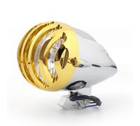 Faro Anteriore 5 1/2" Cromo Bullet Long Per Cafe Racer Bobber Front Headlight H7