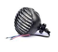 Faro Anteriore A Griglia Alettata Motocicletta Per Cafe Per Racer Per Chopper Per Bobber Per Touring Lampada Faro Anteriore Da 5" Anteriore Faro(Nero)