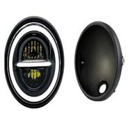 Faro Anteriore A LED Da 7" Per Moto DRL | Gruppo Ottico Moto Base Modificata Con Secchiello Retrò Da 7 Pollici Fanale Anteriore(Light with bracket)
