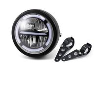 Faro anteriore a LED da moto, 6,46 pollici, per Cafe Racer Bobber Chopper con DRL