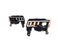 Faro anteriore Compatibile Con Jeep Per Grand Per Cherokee 2014-2022 Kit Accessori Per Lenti Proiettore Aggiornate Per Gruppo Ottico Anteriore Fari Anteriori Per Styling Auto 2 Pezzi(Halogen)