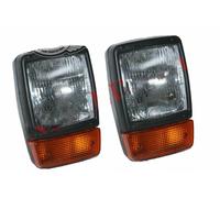 Faro Anteriore Fanale Indicatore Assey Coppia & H4 12v Lampadina Per Jcb Dumper