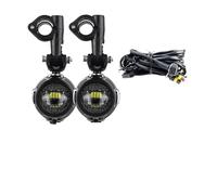 Faro Anteriore Fari Fendinebbia Universali Per Moto 40W 6000K Luci Ausiliarie A LED Faretti Fendinebbia Per BMW R1200GS F800GS K1600 Fari Anteriori Moto(Light Wire Relay)