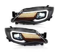 Faro anteriore Gruppo Compatibile Con Subaru Per WRX 2008-2014 Fari Plug And Play DRL Proiettore Dinamico La Svolta Gruppo 2 Pezzi