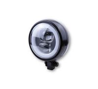 HighSIDER LED spotlight FLAT TYP 9 con anello di luce di parcheggio, nero, montaggio inferiore, nero