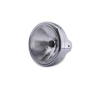 HIGHSIDER smart Faro LTD da 7 pollici H4 in vetro goffrato cromato, montaggio laterale, omologato E (1 pz), nero