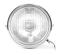 Faro Anteriore Moto Completo 12v - Motorcycle Headlight 5.75in Universale Modificato Retro Argento Con Lente Bianca