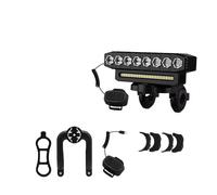 Faro Anteriore Moto Faro Luce Anteriore Per Bicicletta A 5/8 LED Ricaricabile Tramite USB 130 DB Con Campanello Per Bicicletta E 6 Modalità Di Illuminazione(8 LED)