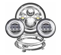 Faro Anteriore Moto Per Touring Per Electra Per Glide Per Faro Anteriore A LED Da 7 Pollici Con Luce Di Sorpasso Ausiliaria A LED Da 4-1/2" E 4,5 Pollici Faro Moto(Chrome Set DRL)