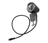 Faro anteriore per bicicletta elettrica, 6-60 V, luce anteriore con fascio di luce, alloggiamento in ABS, connettore SM o impermeabile, cavo lungo per la sicurezza notturna in bicicletta in nero