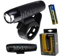 Faro anteriore per bicicletta MOON NOVA da 100 lm con batterie AA
