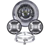 Faro Anteriore per Motocicletta per Fat Boy FLSTF dal 2000 al 2017 fari Anteriori per Motocicletta da 7 Pollici Rotondi luci diurne ausiliarie fendinebbia