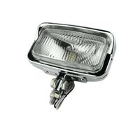 Faro Anteriore Quadrato Universale Moto Da 1 Pezzo | Gruppo Ottico Moto Lampada Frontale Con Alloggiamento In Acciaio Cromato Nero Fanale Anteriore(Polish Clear Lens)