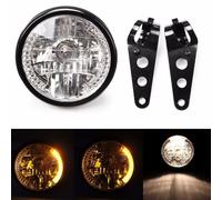 ✅✅FARO ANTERIORE UNIVERSALE LED X TUTTE LE MOTO CAFè RACER 7 POLLICI CON STAFFE