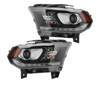 Faro Assemblaggio Compatibile Con Dodge Per Durango 2014 2015 2016 2017 2018 2019 2020 Auto H-ID Fari Alogeni Montaggio DRL Indicatori Di Direzione Di Guida Larghezza Lampada(Black,Set)