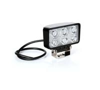 Faro ausiliario 6 LED 10/30V 6000K impermeabile IP67 rettangolare 111x95x56mm
