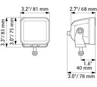 HELLA 1FA 358 176-841 LED-Faro di profondità, Black Magic Cube 2.7'', 12/24V, Montaggio, esterno/avvitato, Illuminazione campo vicino, Cavo 500mm, Spina Spina DEUTSCH