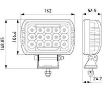 HELLA VALUEFIT 1FE 358 154-031 LED-Faro di profondità, Valuefit 450, 12/24V