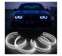 Faro Auto Fari Angel Eyes A LED Cristallo Per BMW E46 Per M3 E38 E39 Allo Xeno Tuning DTM Style Anelli Halo DRL Luci Diurne Retrofit 131mmx4 Fanale Anteriore(Only white,131mm x2 146mm x2)