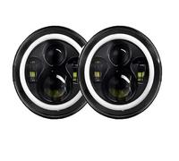Faro Auto Per Suzuki Per Samurai Per Lada 4x4 Per Urban Per Niva Fari Anteriori A LED Da 7 Pollici Angel Eyes Rotondi Halo Luci Diurne Anteriori DRL Faro Principale Fari(Nero 2 pezzi)
