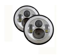 Faro Auto Per Suzuki Per Samurai Per Lada 4x4 Per Urban Per Niva Fari Anteriori A LED Da 7 Pollici Angel Eyes Rotondi Halo Luci Diurne Anteriori DRL Faro Principale Fari(No Halo Chrome)
