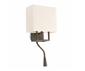 Faro Barcelona 29983 - VESPER Lampada da parete marrone e beige con lettore LED