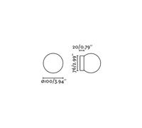 FARO BARCELONA Applique a LED Ping, nero/opal, vetro, alluminio, Ø 10 cm 60011