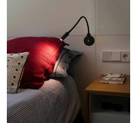 FARO BARCELONA Applique LED Pixie con braccio flessibile, nero 24016