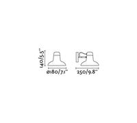 FARO BARCELONA Applique Snap, grigio scuro, acciaio, larghezza 18,5 cm FARO BARCELONA