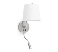 Faro Barcelona - Faro 29331 - Berni Lampada Da Parete Niquel Satinato Con Lettore Led