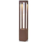 FARO BARCELONA Lampione a LED Agra, marrone ruggine, alluminio/vetro, altezza 65 cm FARO BARCELONA