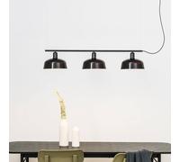 FARO BARCELONA Lampada a sospensione Tatawin, nera, vetro, lunghezza 100 cm, a 3 luci. 20338-120