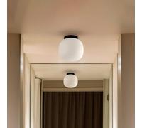 FARO BARCELONA Plafoniera per il bagno Amelia, nero/opal, vetro, Ø 21,5 cm 68611