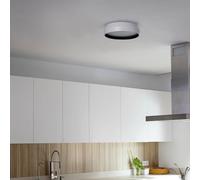 FARO BARCELONA Plafoniera Shoku, bianco/nero, alluminio/PMMA, Ø 35 cm FARO BARCELONA