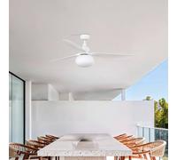 FARO BARCELONA Ventilatore da soffitto con luce Outwood, bianco, DC, silenzioso, Ø150cm FARO BARCELONA