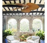 FARO BARCELONA Ventilatore da soffitto Cuba L, Ø 132 cm, a quattro pale, oro antico FARO BARCELONA
