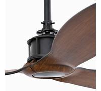 Ventilatore da Soffitto Energiespar con Telecomando Just Nero & Noce 128 CM