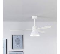 FARO BARCELONA Ventilatore da soffitto LED Amelia Cone L, bianco, corrente continua, FARO BARCELONA