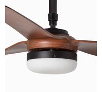 FARO BARCELONA Ventilatore Punt M DC LED nero/legno scuro FARO BARCELONA