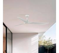 FARO BARCELONA Ventilatore da soffitto Outwood, bianco, DC, silenzioso, Ø 150 cm, IP44 FARO BARCELONA