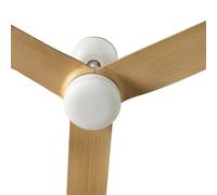 FARO BARCELONA Ventilatore da soffitto Punt M DC LED bianco/legno chiaro FARO BARCELONA