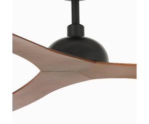 FARO BARCELONA Ventilatore soffitto Gotland, DC, nero/legno scuro FARO BARCELONA