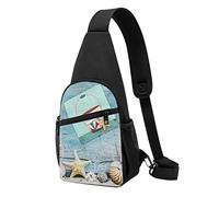 Faro Beach Casual Una Spalla Cross Body Borsa Del Petto Del Raccoglitore Del Telefono Degli Uomini Cross Body Bag Viaggio Walking Marsupio, Nero , Taglia unica