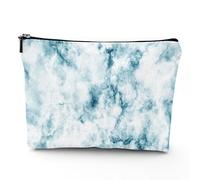 Faro borsa da viaggio per cosmetici, mantello del faro del tramonto a Mahon, borsa per il trucco in lino, ottimo regalo per viaggi, multicolore, 17,8 x 22,9 cm, Bianco Blu_9, Taglia unica, Beauty Case